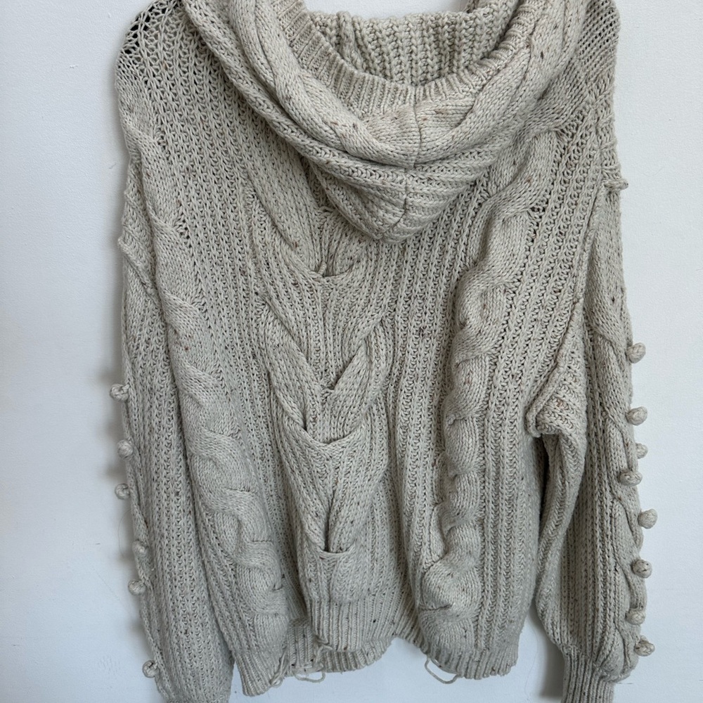 Wildfox Oversized Knit Sweater in Cream - Picture 4 of 6